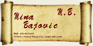 Mina Bajović vizit kartica
